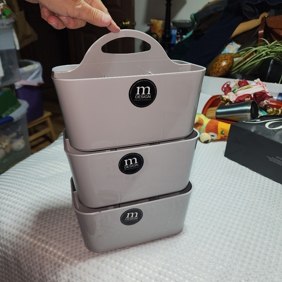 M DESIGN NWT SET OF 3 STORAGE ORGANIZER OFFICE OR BATH - Picture 2 of 4